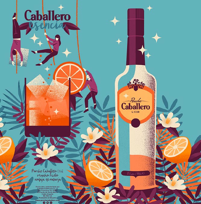 ilustración de Daniel Diosdado para Ponche Caballero campaña dando la lata de Ponche Caballero